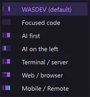 The seven window layouts
