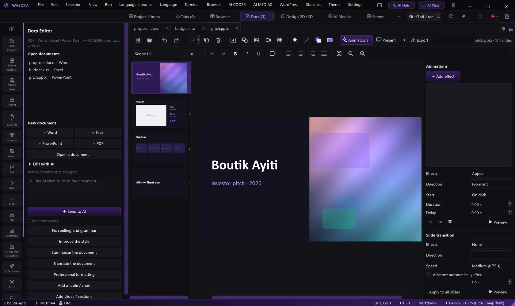 The PowerPoint editor