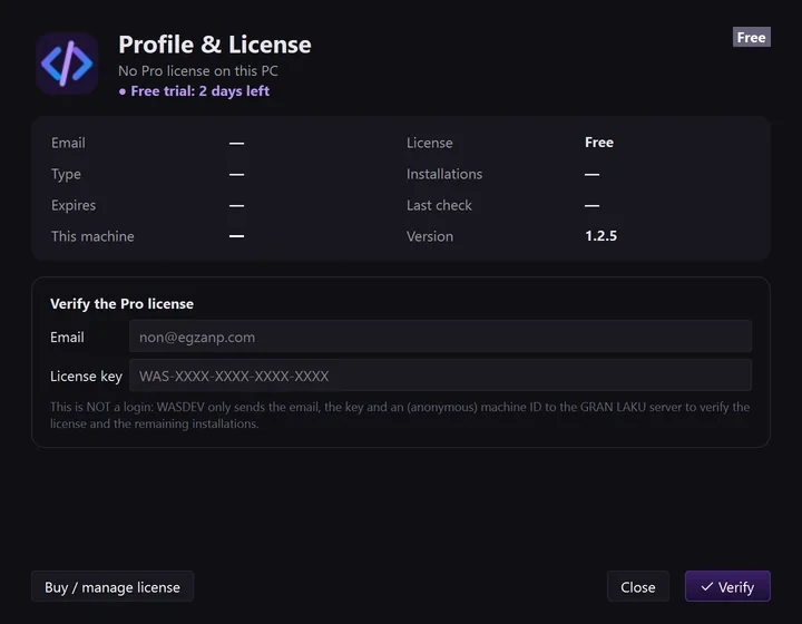 Profile and Licence