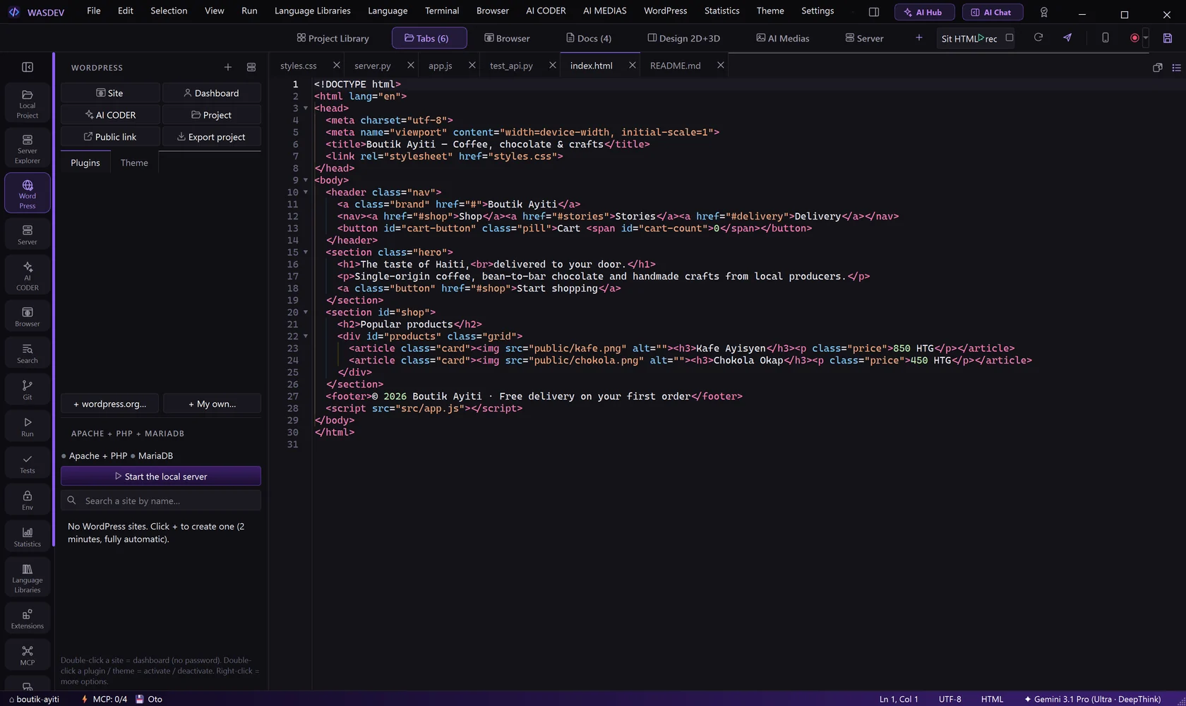 The WordPress view